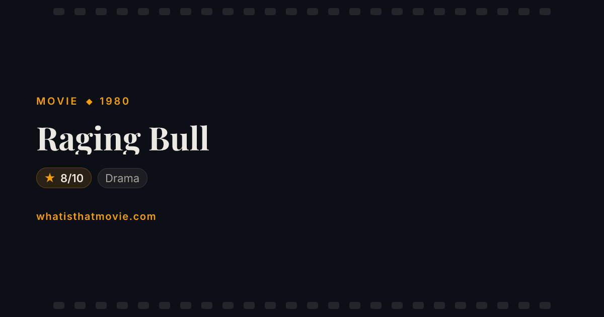 What Is Raging Bull Where to Watch Raging Bull (1980) (Streaming, Rent & Buy) - WhatIsThatMovie